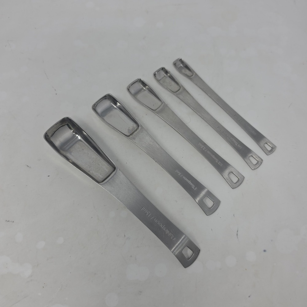 Williams Sonoma Stainless Steel  Measuring Spoons Set Of 5. D